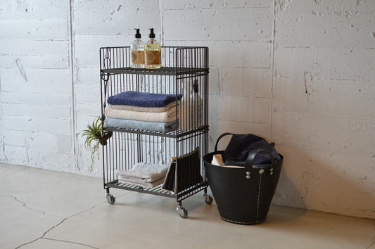 COLLEND コレンド<br>WIRE WAGON REGULAR DOUBLE ワイヤーワゴン(レギュラー・ダブル) ワゴン 収納 ディスプレイ